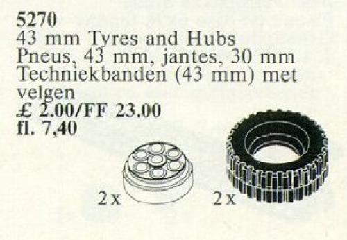 LEGO Technic 43 mm Tires and Hubs / 43 mm Tyres and Hubs (5270-1)