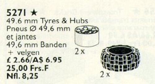 LEGO Technic White Hubs & Tires / 49.6 mm Tyres & Hubs (5271-1)