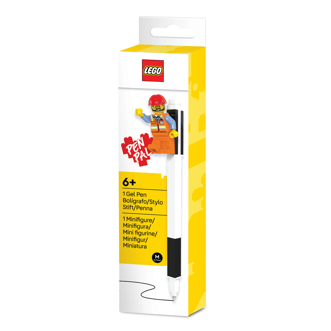 LEGO Stationery and Office Supplies Pen Pal Gel Pen with Construction Worker Minifigure (Black) (53703-1)
