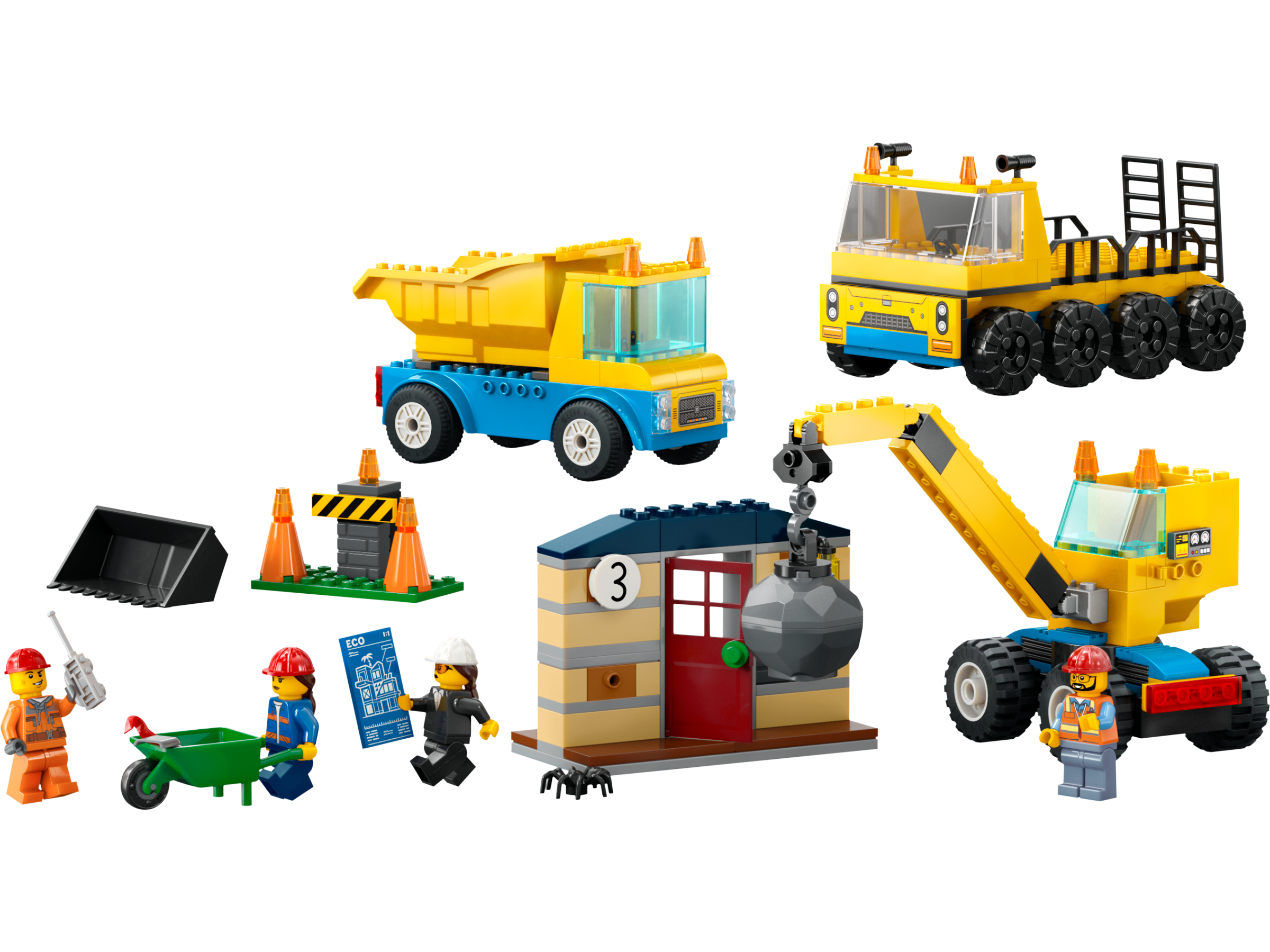 LEGO Construction Construction Trucks and Wrecking Ball Crane (60391-1)