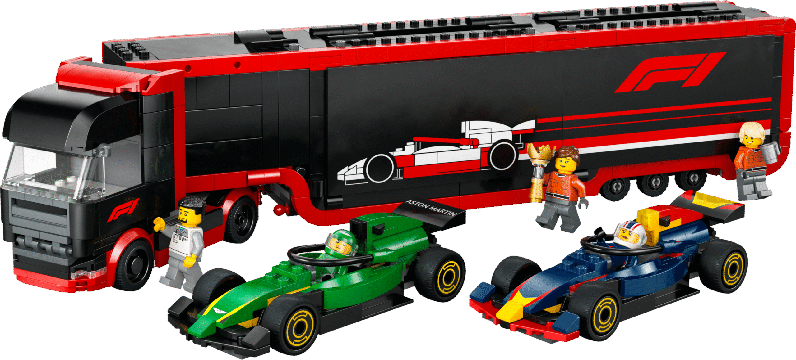 LEGO City F1 Truck with RB20 & AMR24 F1 Cars (60445-1)