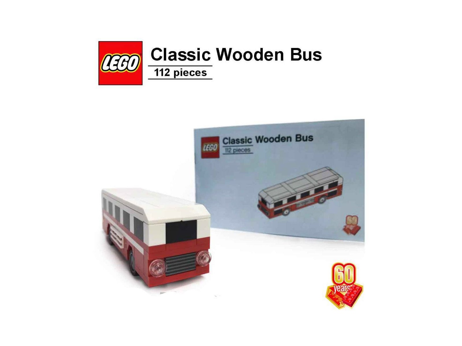 LEGO Promotional 60th Anniversary Classic Wooden Bus (6258622-1)
