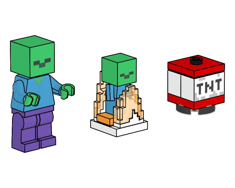 LEGO Minecraft Zombie with Burning Baby Zombie and TNT (662403-1)
