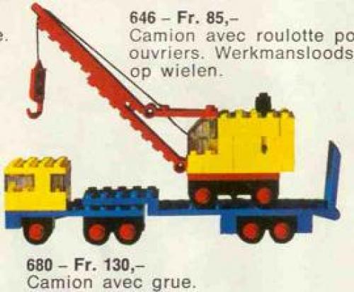 LEGO Construction Low-Loader and Crane (680-1)