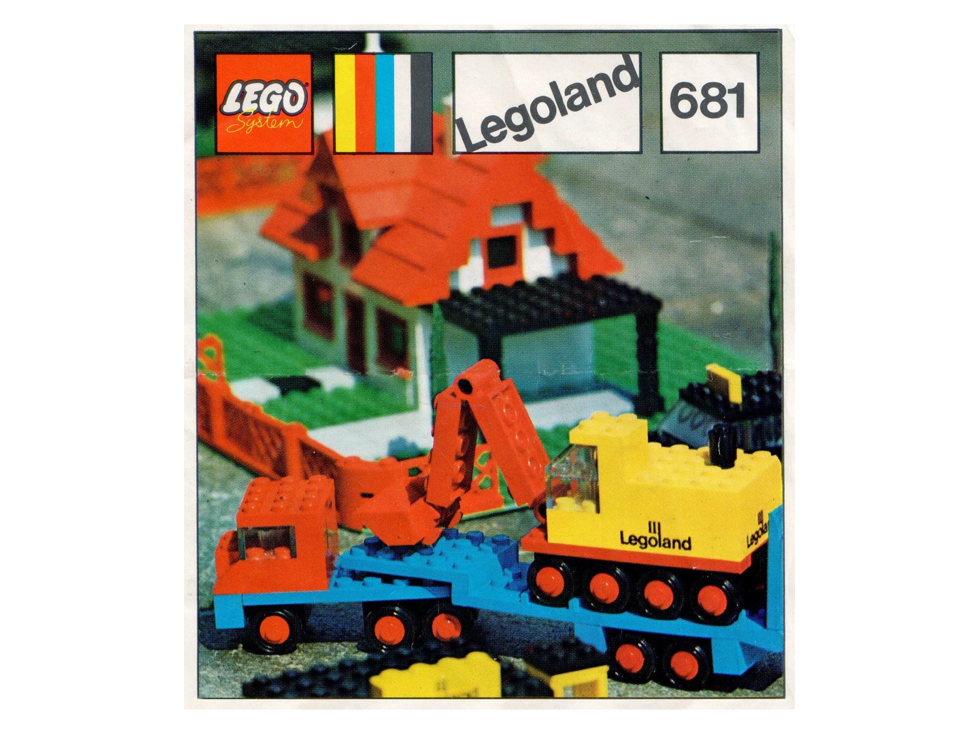 LEGO Construction Low-Loader with 4 Wheel Excavator (681-1)