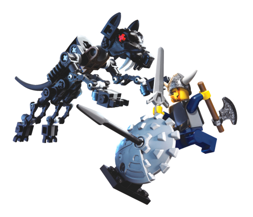 LEGO Vikings Viking Warrior challenges the Fenris Wolf (7015-1)