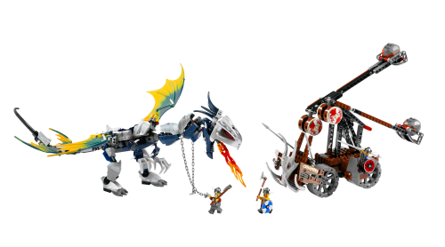LEGO Vikings Viking Double Catapult versus the Armored Ofnir Dragon (7021-1)