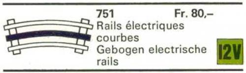 LEGO 12V 8 Curved 12V Conducting Rails (751-1)