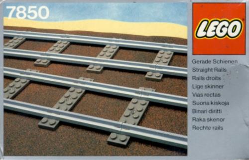 LEGO 4.5V 8 Straight Rails Gray 4.5v (7850-1)