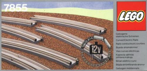 LEGO 12V 8 Curved Electric Rails Gray 12v (7855-1)
