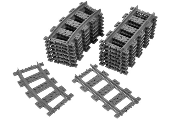LEGO Trains Straight and Curved Rails for RC Trains (7896-1)