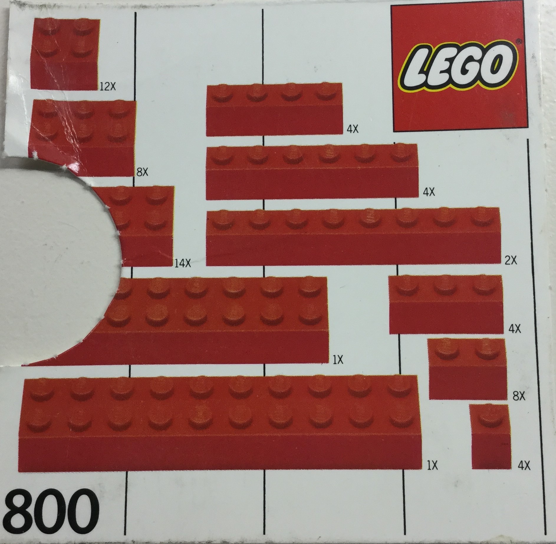 LEGO Supplemental Extra Bricks Red (800-2)
