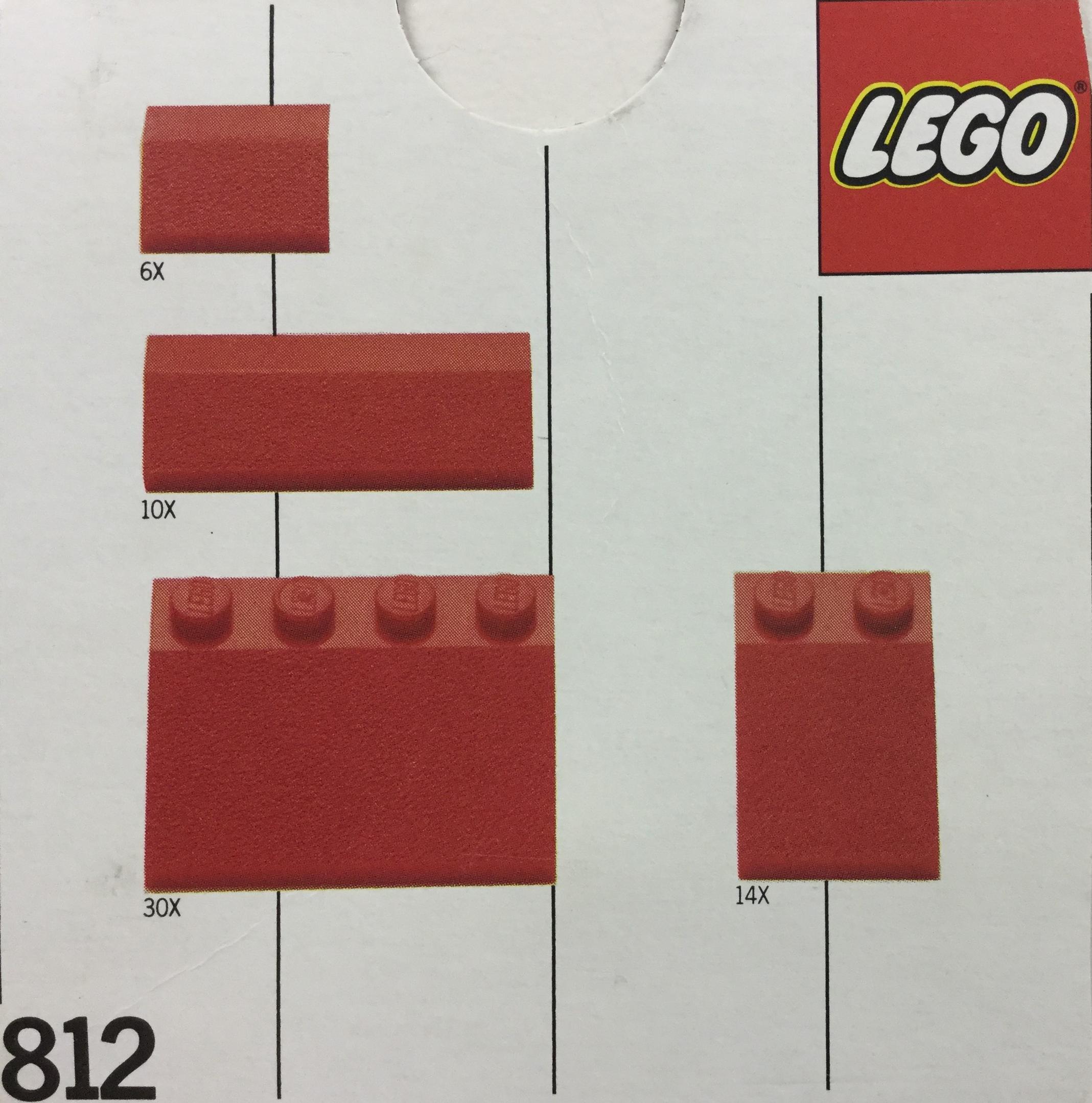 LEGO Supplemental Red Roof Bricks, Shallow Pitch (812-2)