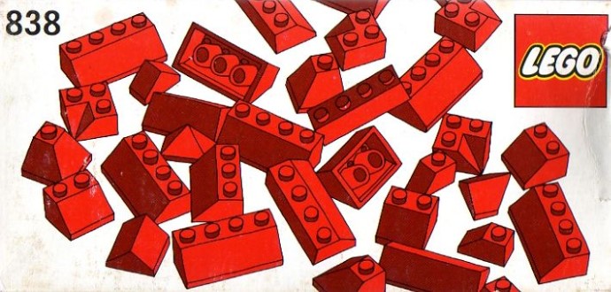 LEGO Supplemental Red Roof Bricks Parts Pack, 45 Degree (838-1)